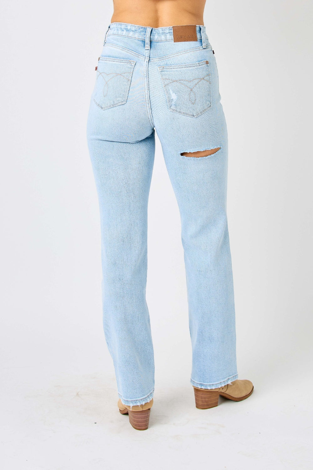 The Judy Blue Distressed Cowgirl Jeans