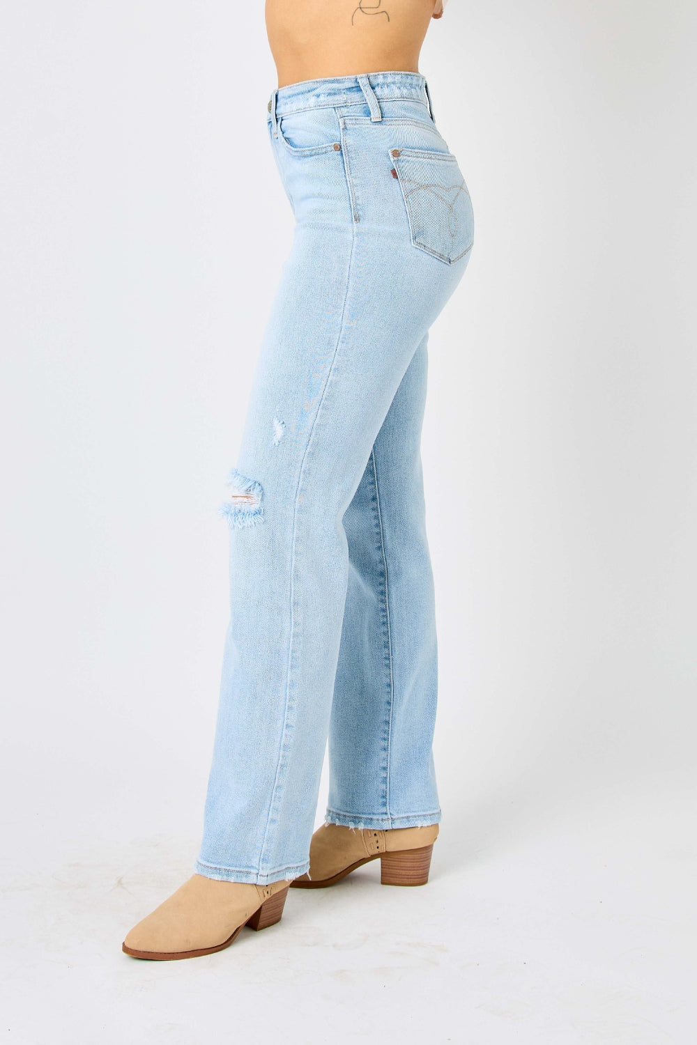 The Judy Blue Distressed Cowgirl Jeans