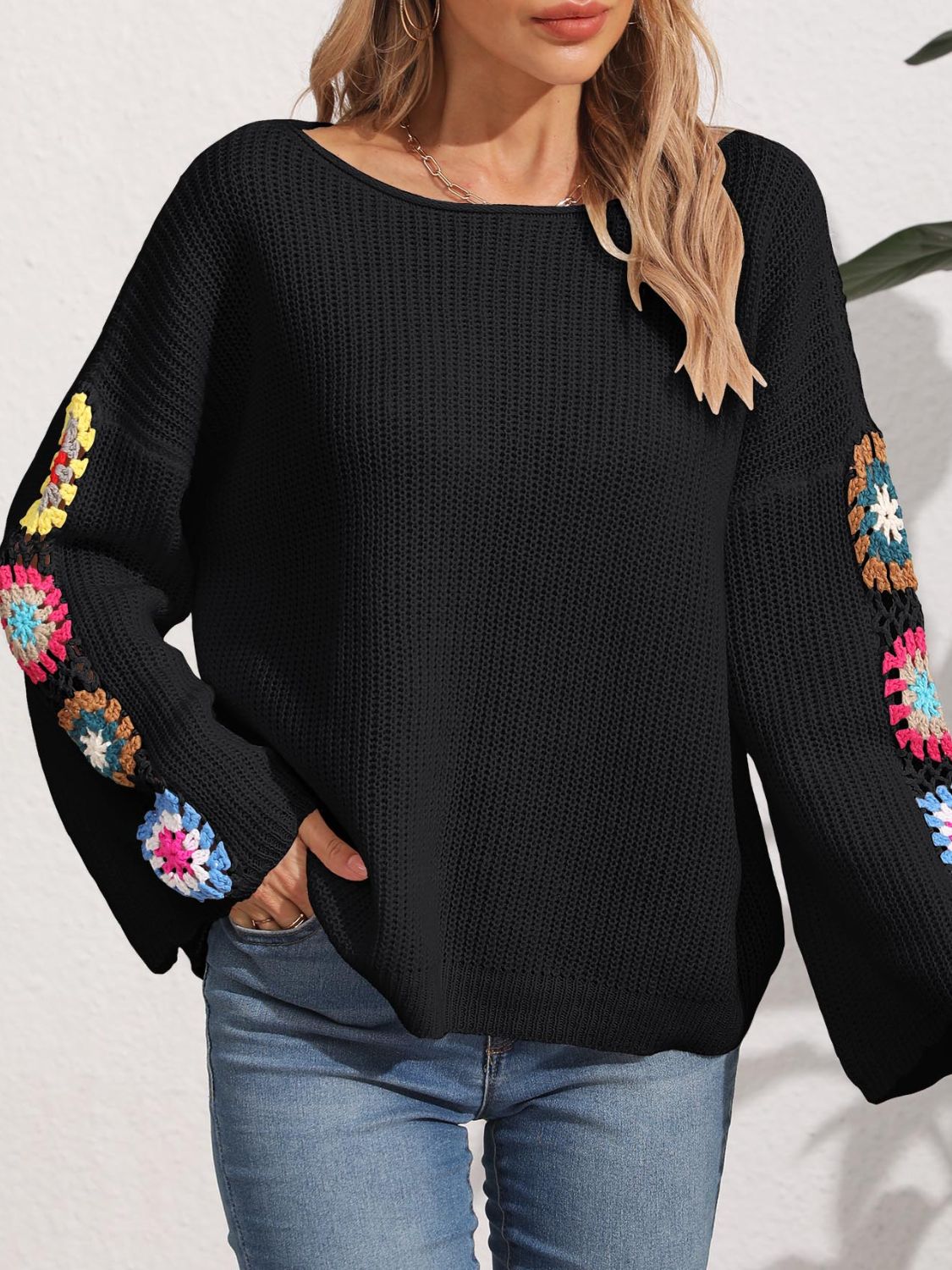 The Abu Crochet Flower Sweater