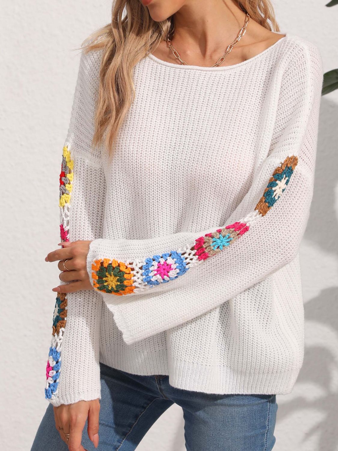 The Abu Crochet Flower Sweater