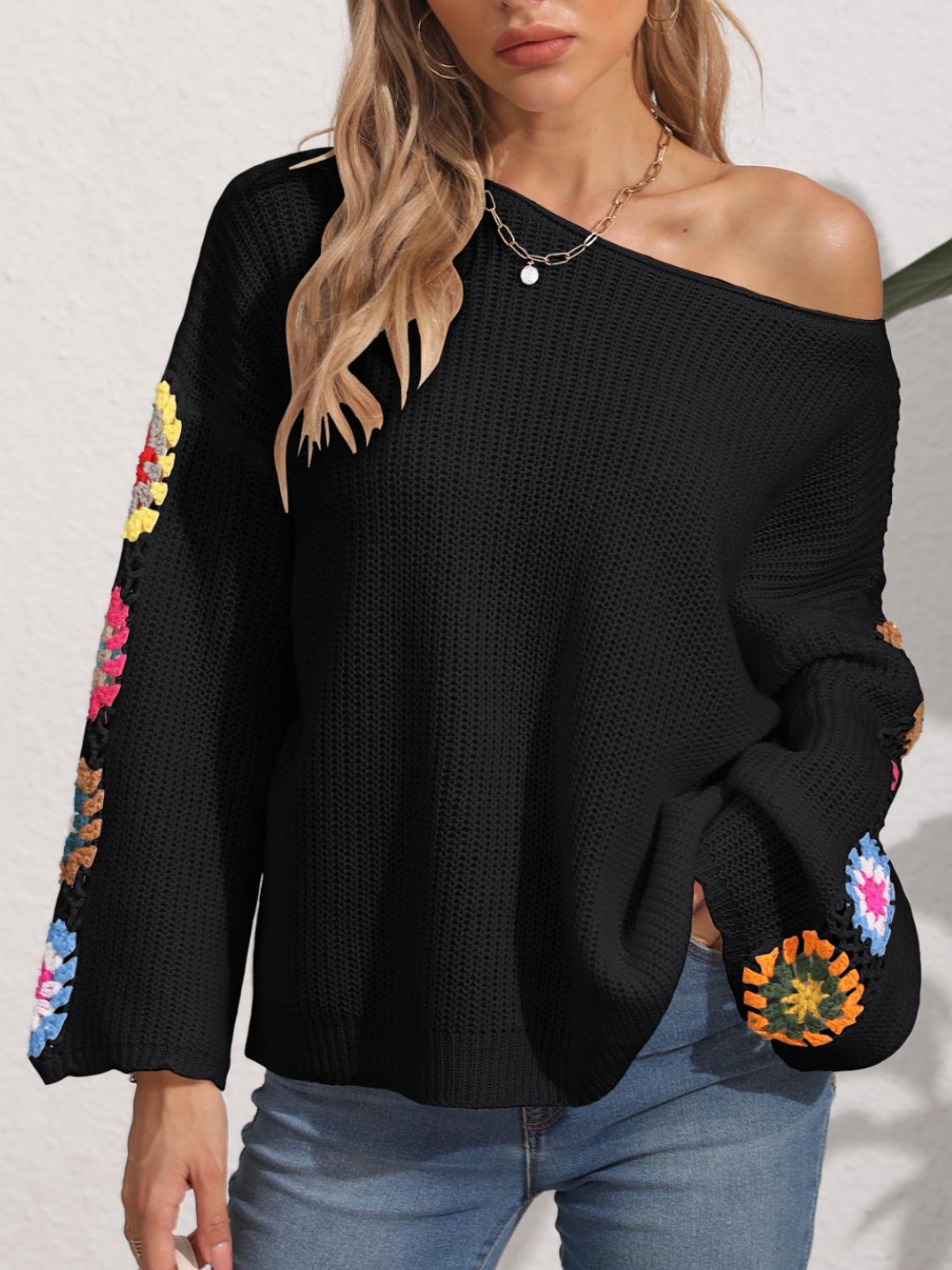 The Abu Crochet Flower Sweater