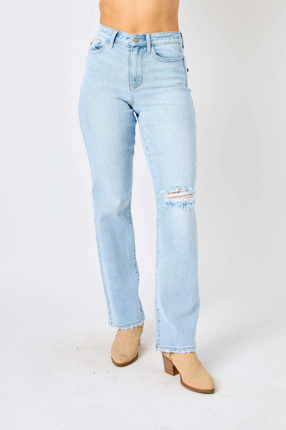 The Judy Blue Distressed Cowgirl Jeans