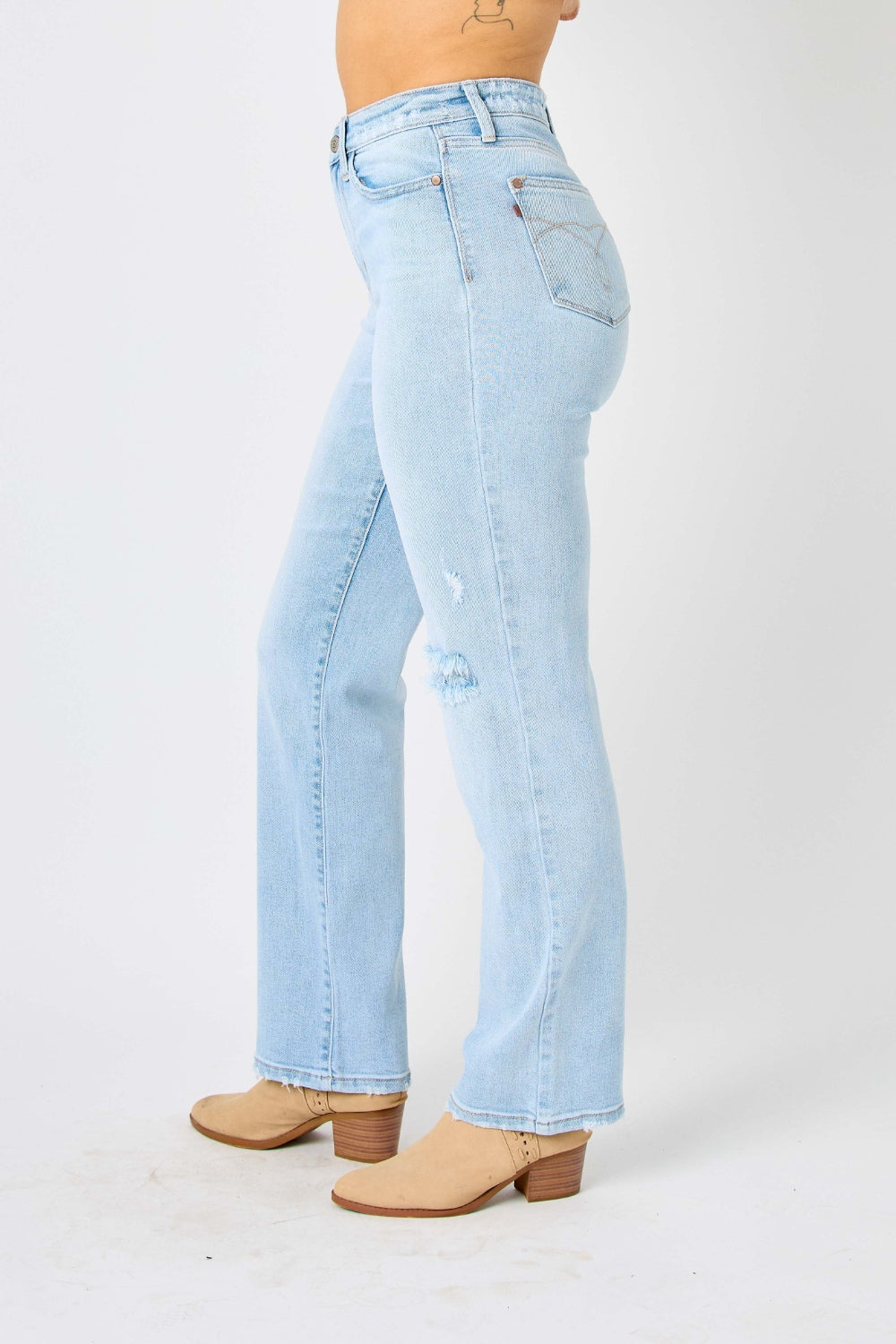 The Judy Blue Distressed Cowgirl Jeans