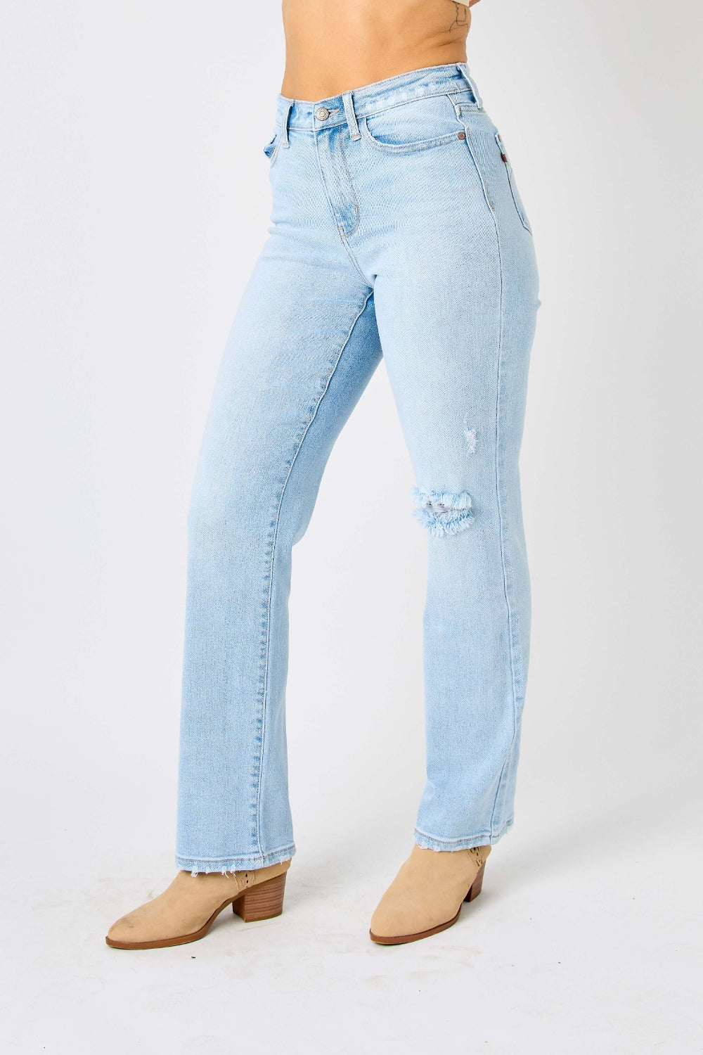 The Judy Blue Distressed Cowgirl Jeans